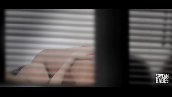 Voyeur watch across the window a couple fucking