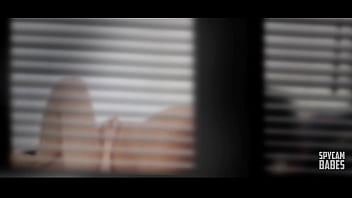 Voyeur watch across the window a couple fucking