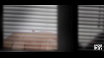 Voyeur watch across the window a couple fucking