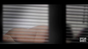 Voyeur watch across the window a couple fucking