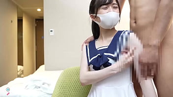 Japanese girl gives a guy an armpit job wearing sailor suits