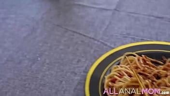 AllAnalmom.com - Hot and ready for her dinner date with her husband, Eliza puts the last few touches for their sizzling meal.