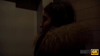 DEBT4k. Hot brunette enjoys unplanned sex with devious debt collector