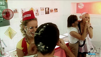 Good looking waitresses love fucking with customers in the restaurant