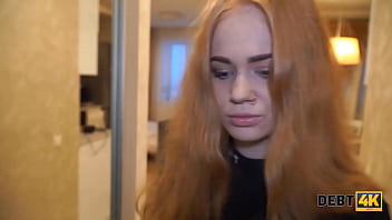 DEBT4k. Enticing waitress pays collector by offering her tight pussy