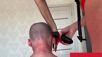 Old lady femdom shaving slave asmr