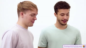 MassageMyFantasy.com - Busty milf masseuse fucks 2 virgin guys