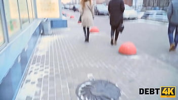 DEBT4k. Girl solves financial problem by having sex with debt collector