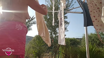 nippleringlover hot topless outdoors flashing pierced tits &amp_ pierced pussy extreme stretched nipple piercings