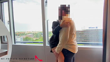 my private secretary risky hotel room window fuck in the business meeting break
