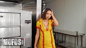 Waitress (Kimora Quin) Is So Horny That She Asks For Her Coworker'_s Cock In The Kitchen - Mofos