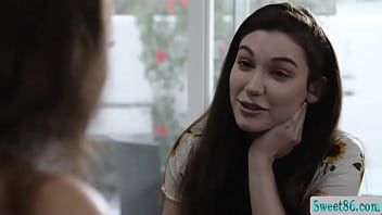 Skinny teens Bella Rolland and Lily Lou flirt pussy licking 69