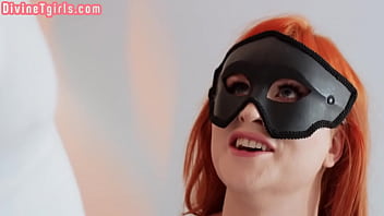 Busty ginger tgirl barebacking after blowjob with inked bf