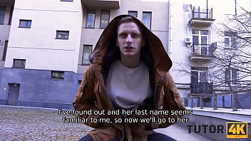 TUTOR4K. Debtor watches the stud having sex with his blue-eyed stepmom