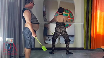 ENF Spank ballerina'_s ass. Punish a bad dancer (Regina Noir). The teacher scolds, fucks in the mouth and in the pussy. Cam 2