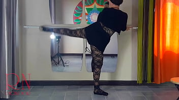 ENF Spank ballerina&#039_s ass. Punish a bad dancer (Regina Noir). The teacher scolds, fucks in the mouth and in the pussy. Cam 2