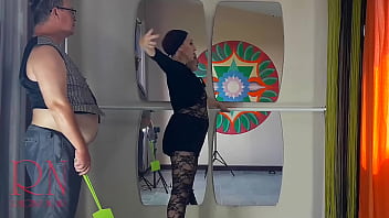 ENF Spank ballerina&#039_s ass. Punish a bad dancer (Regina Noir). The teacher scolds, fucks in the mouth and in the pussy. Cam 2