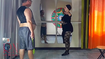 ENF Spank ballerina'_s ass. Punish a bad dancer (Regina Noir). The teacher scolds, fucks in the mouth and in the pussy. Cam 2