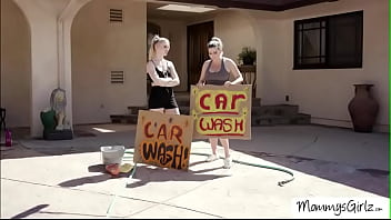 Busty stepmom tribbing with stepdaughter