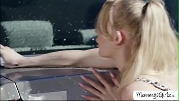 Busty stepmom tribbing with stepdaughter