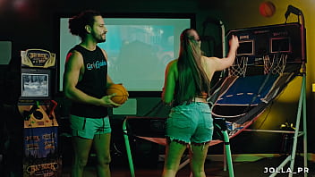 Beautiful Latina MILF Jolla gets fucked while shooting hoops at her friend'_s game room