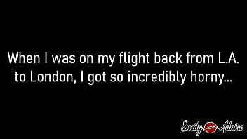 horny german trans girl jerks off in the airplane bathroom during turbulence - Emily Adaire TS - homemade amateur