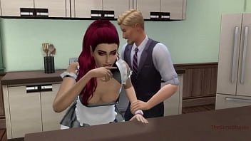 Sims 4, real voice, husband cheating with young maid next to resting wife