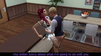 Sims 4, real voice, husband cheating with young maid next to resting wife