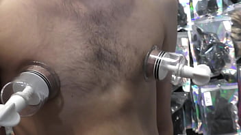 Nipple games at a gay sex shop in Tel Aviv Israel