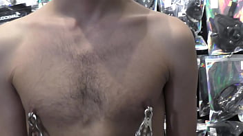 Nipple games at a gay sex shop in Tel Aviv Israel