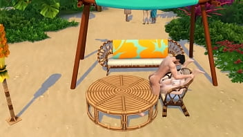 Ебля на столе в парке отдыха