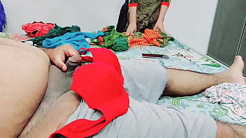 Desi Mom Catches Stepson Masturbating On Her Bra Panty Than Helping Him To Cum With Clear Hindi Voice Dirty Talking XXX