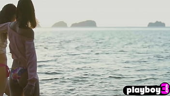 Cute lesbian teens Cara Pin and cute babe Elilith Noir posed totally naked