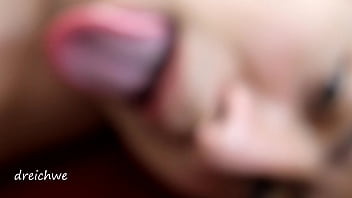 Sticking out her tongue like a bitch