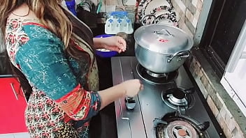 Indian Wife Busy in Cooking While Her Ass Hole Fucked By Her Cuckold Husband With Clear Hindi Audio