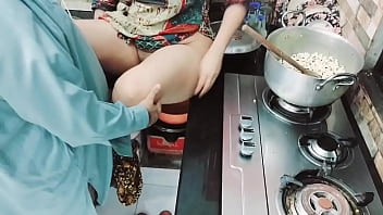 Indian Wife Busy in Cooking While Her Ass Hole Fucked By Her Cuckold Husband With Clear Hindi Audio