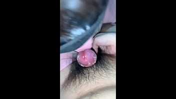 Japanese girl cleans smegma cock with mouth