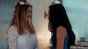 Busty bride pussy licked by former bff