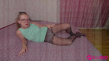 HOT blowjob and Foreskin play with lollipop sucking! Dirty cum play with candy in panties! Nata Sweet!