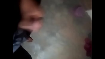 Skinny solo boy hansjob at home