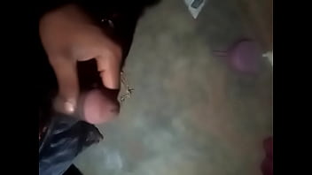 Skinny solo boy hansjob at home