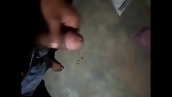 Skinny solo boy hansjob at home