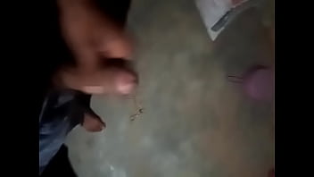 Skinny solo boy hansjob at home