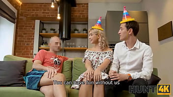 HUNT4K. Guy receives money for letting hunter assfuck his cute blond GF