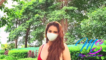 Preview#4 Part3 Filipina Model Miyu Sanoh Showing Nipples And Camel Toe In Semi Transparent Red Monokini Swimsuit By The Condo Pool - XXX Pinay Scandal Exhibitionist And Nudist