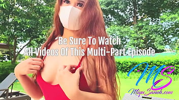 Preview#4 Part3 Filipina Model Miyu Sanoh Showing Nipples And Camel Toe In Semi Transparent Red Monokini Swimsuit By The Condo Pool - XXX Pinay Scandal Exhibitionist And Nudist