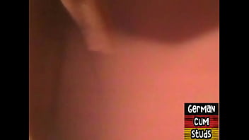 Amateur German masked stud gangbanged by tops in sling