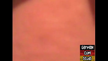 Amateur German masked stud gangbanged by tops in sling