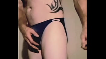 First time trying on panties and swimsuit