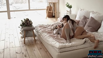 Perfect ass brunettes Sophia Lauren and Avery in hot lesbian softcore porn